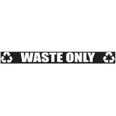 Outdoor Recycling Decal for Recycling Receptacle - White on Clear, “WASTE ONLY”